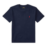 Ralph Lauren T-Shirt Girocollo Tinta Unita con Logo per Bambino 322832904037 BLU RALPH LAUREN 