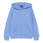 Ralph Lauren Felpa Tinta Unita con Zip E Cappuccio per Bambino 322964134003 AZZURRO RALPH LAUREN 