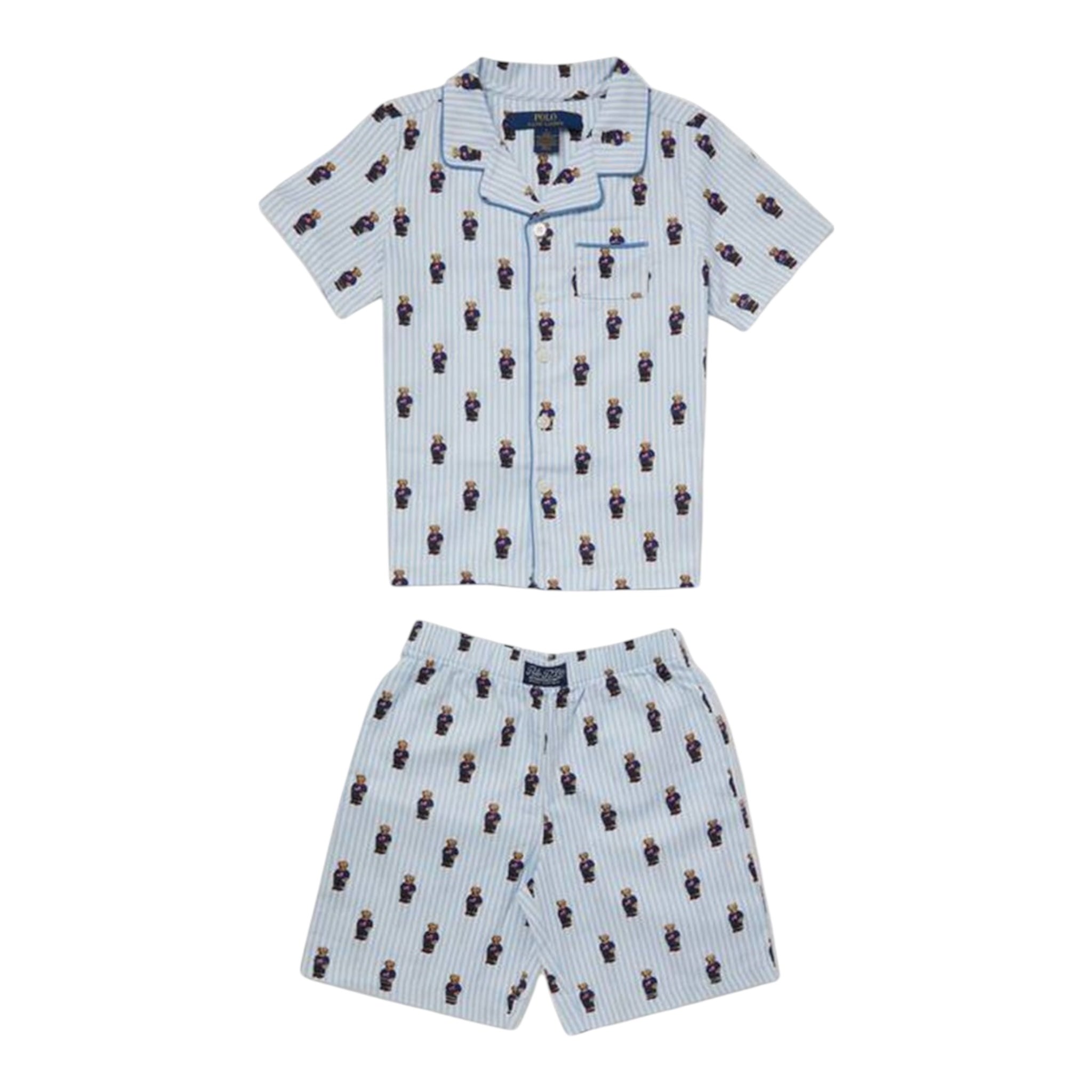 Ralph Lauren Completo 2 Pezzi Pigiama T-Shirt-Bermuda  per Bambino 9P0115 AZZURRO RALPH LAUREN 