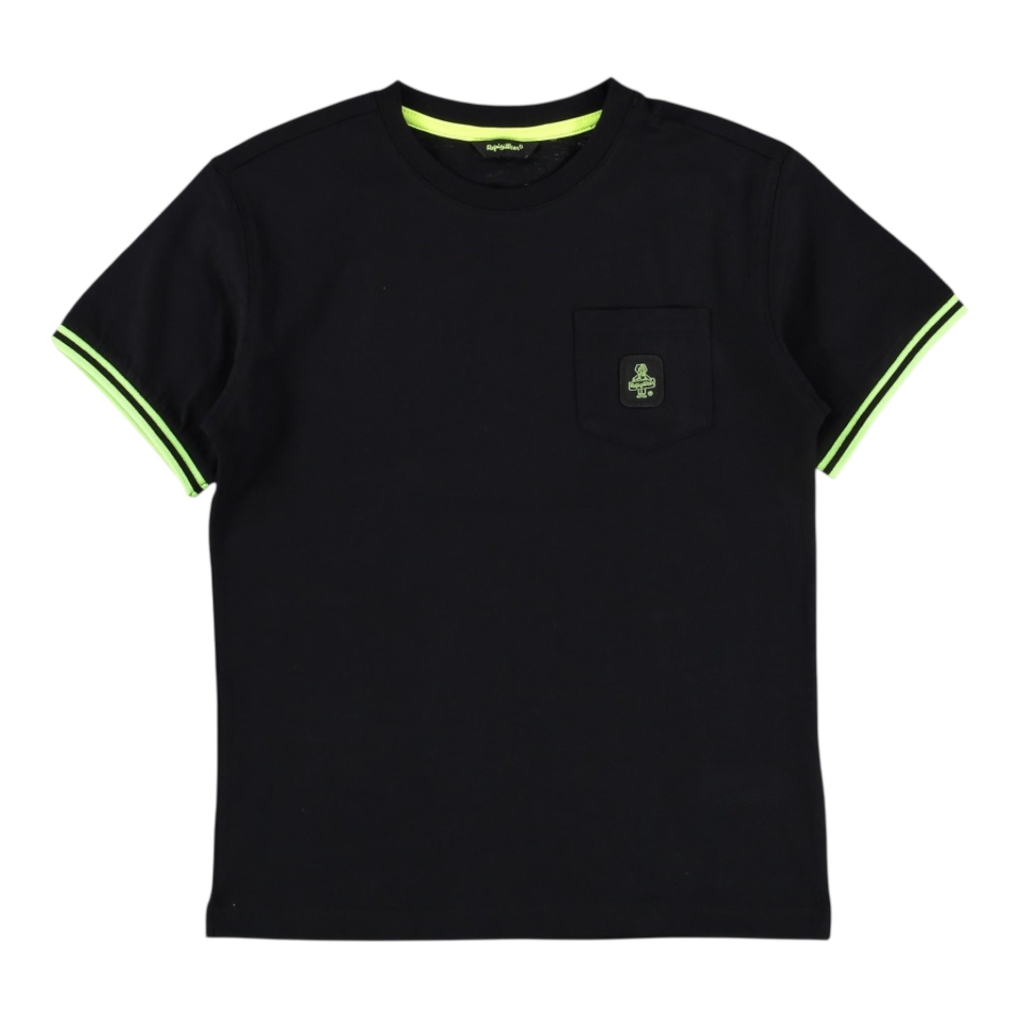 Refrigiwear T-Shirt Girocollo Tinta Unita con Stampa per Bambino 107RMJS25 NERO REFRIGIWEAR 