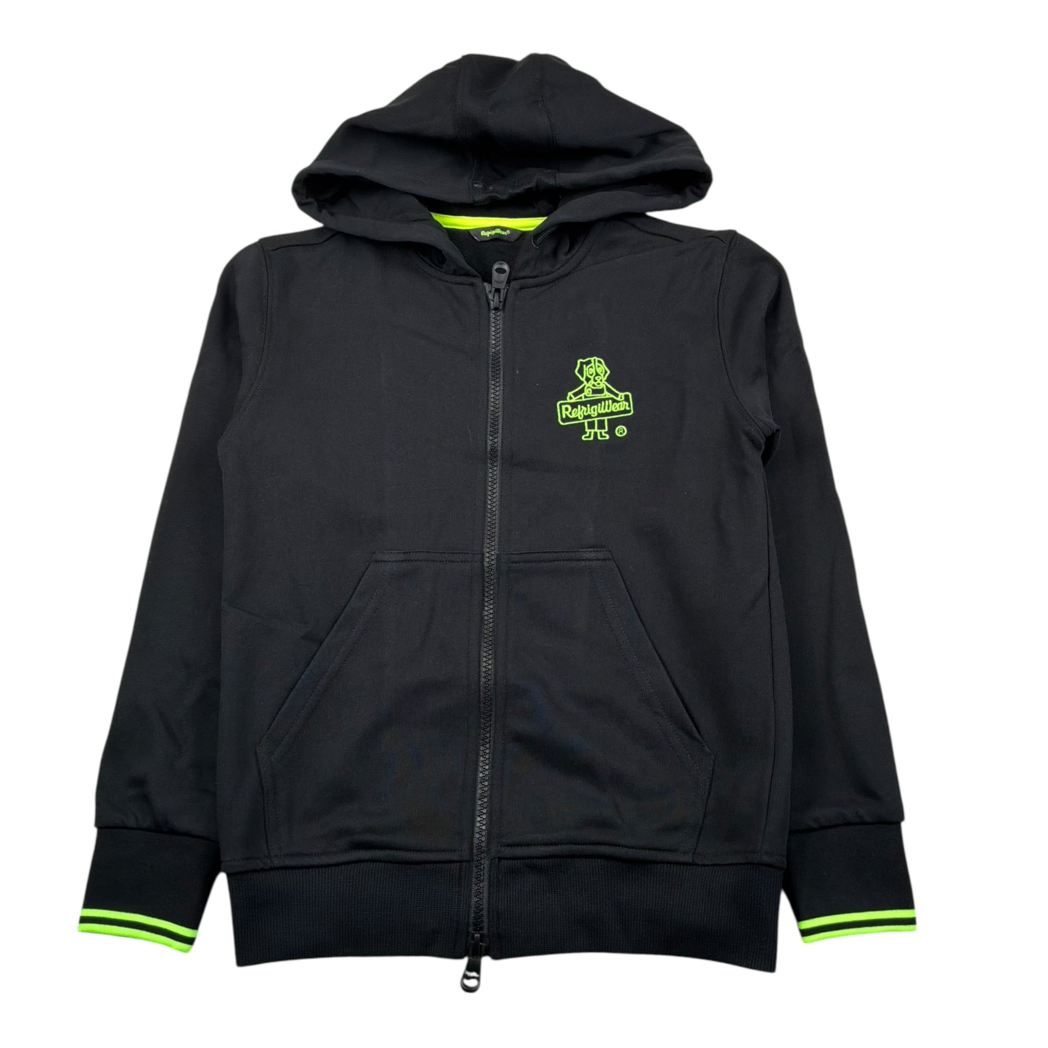 Refrigiwear Felpa con Zip E Cappucci Tinta Unita per Bambino 109WRMJS25 NERO REFRIGIWEAR 