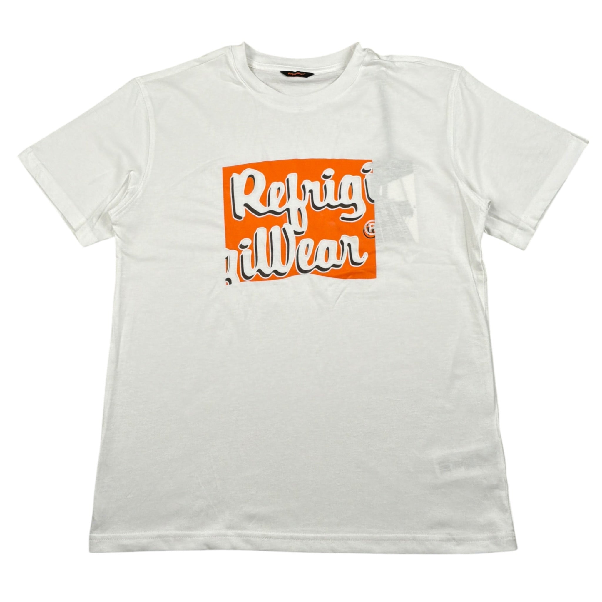 Refrigiwear T-Shirt Girocollo Tinta Unita con Logo per Bambino 121TRMJS25 BIANCO REFRIGIWEAR 