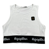 Refrigiwear Top Tinta Unita con Elastico Logato per Bambina 341YRFJS25X BIANCO REFRIGIWEAR 