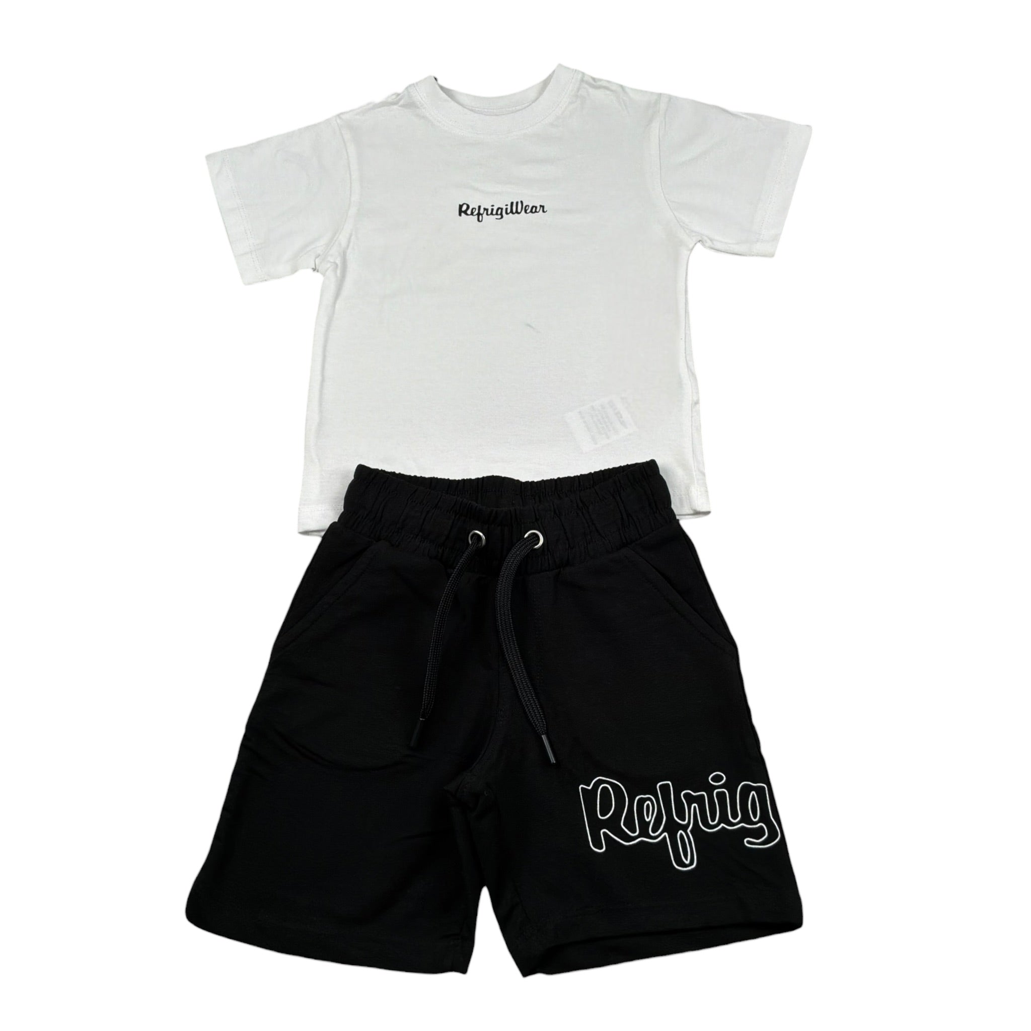 Refrigiwear Completo 2 Pezzi T-Shirt-Bermuda per Neonato R1101W25X BIANCO/NERO REFRIGIWEAR 