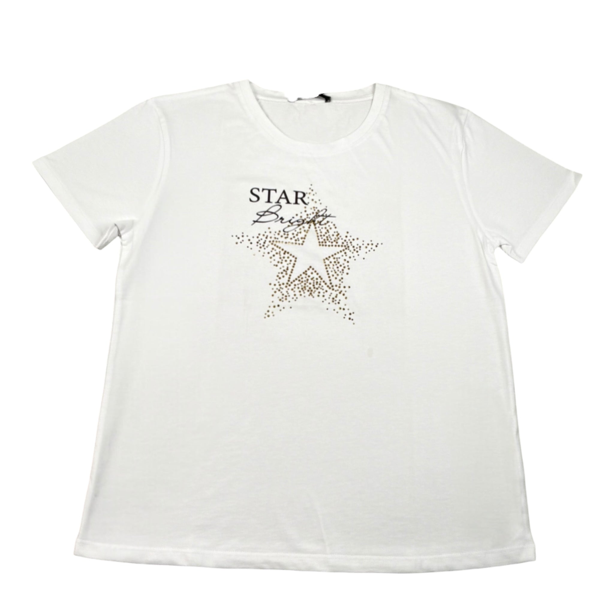 Relish T-Shirt Girocollo Tinta Unita con Stampa per Bambina 18629 BIANCO RELISH 