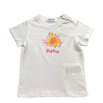 Replay T-Shirt Girocollo Tinta Unita con Stampa per Bambina PG7472J BIANCO REPLAY 