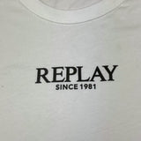 Replay T-Shirt Girocollo Tinta Unita con Logo per Bambino SB7404 BIANCO REPLAY 