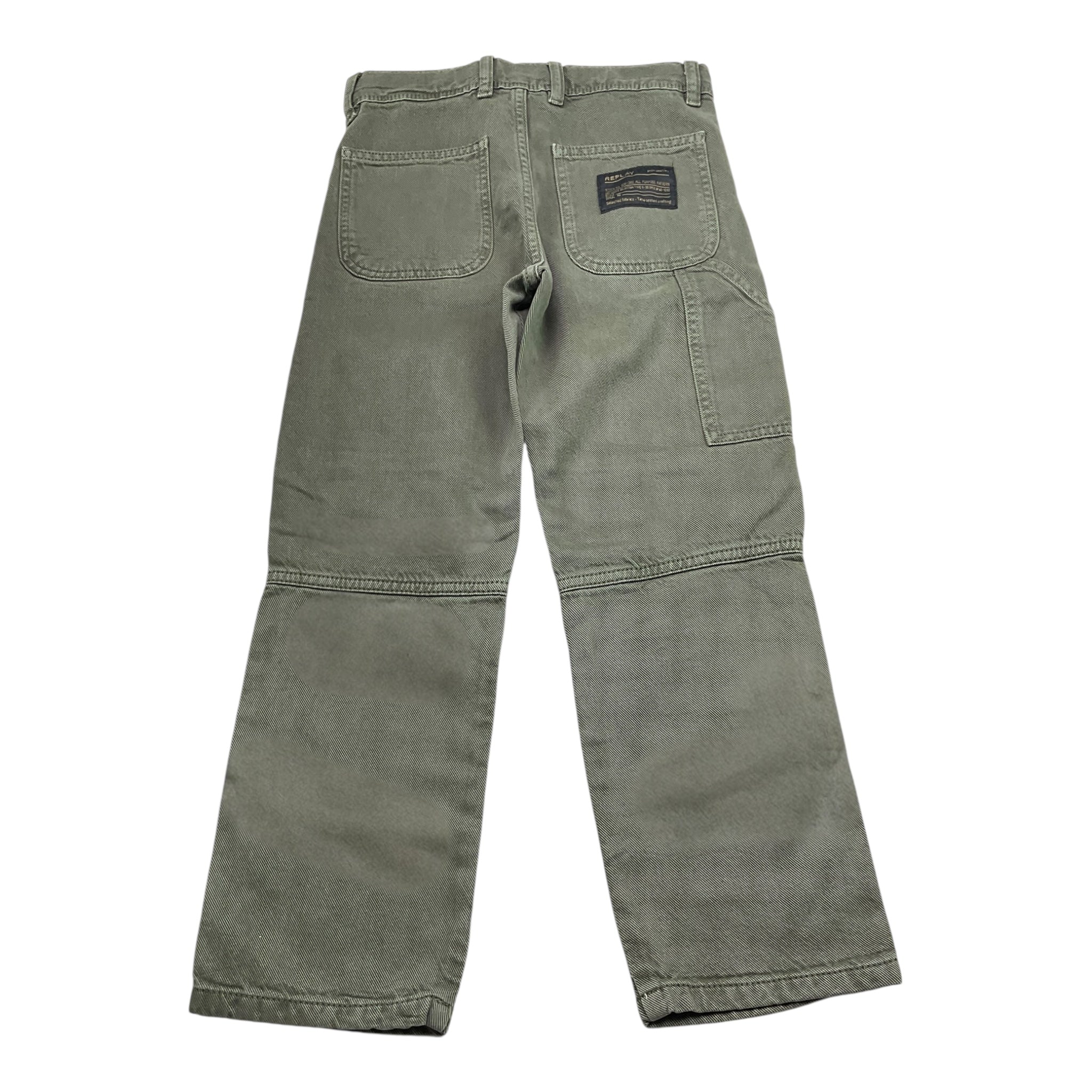 Replay Pantalone Tinta Unita con Girovita Regolabile per Bambino SB9074 VERDE REPLAY 