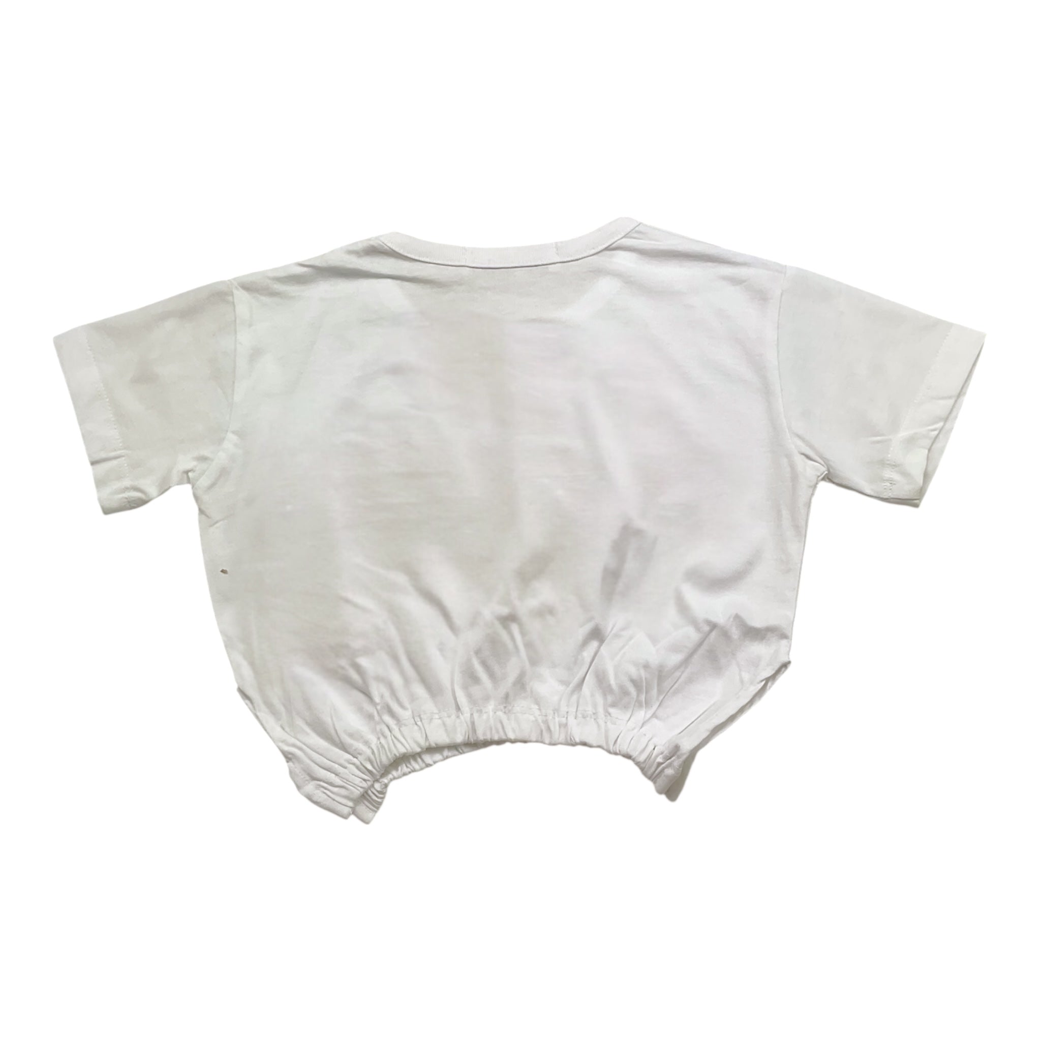 Replay T-Shirt Girocollo Modello Crop con Elastico per Bambina SG7301 BIANCO REPLAY 