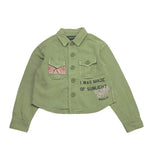 Replay Camicia Tinta Unita con Stampa per Bambina SG8301 VERDE REPLAY 
