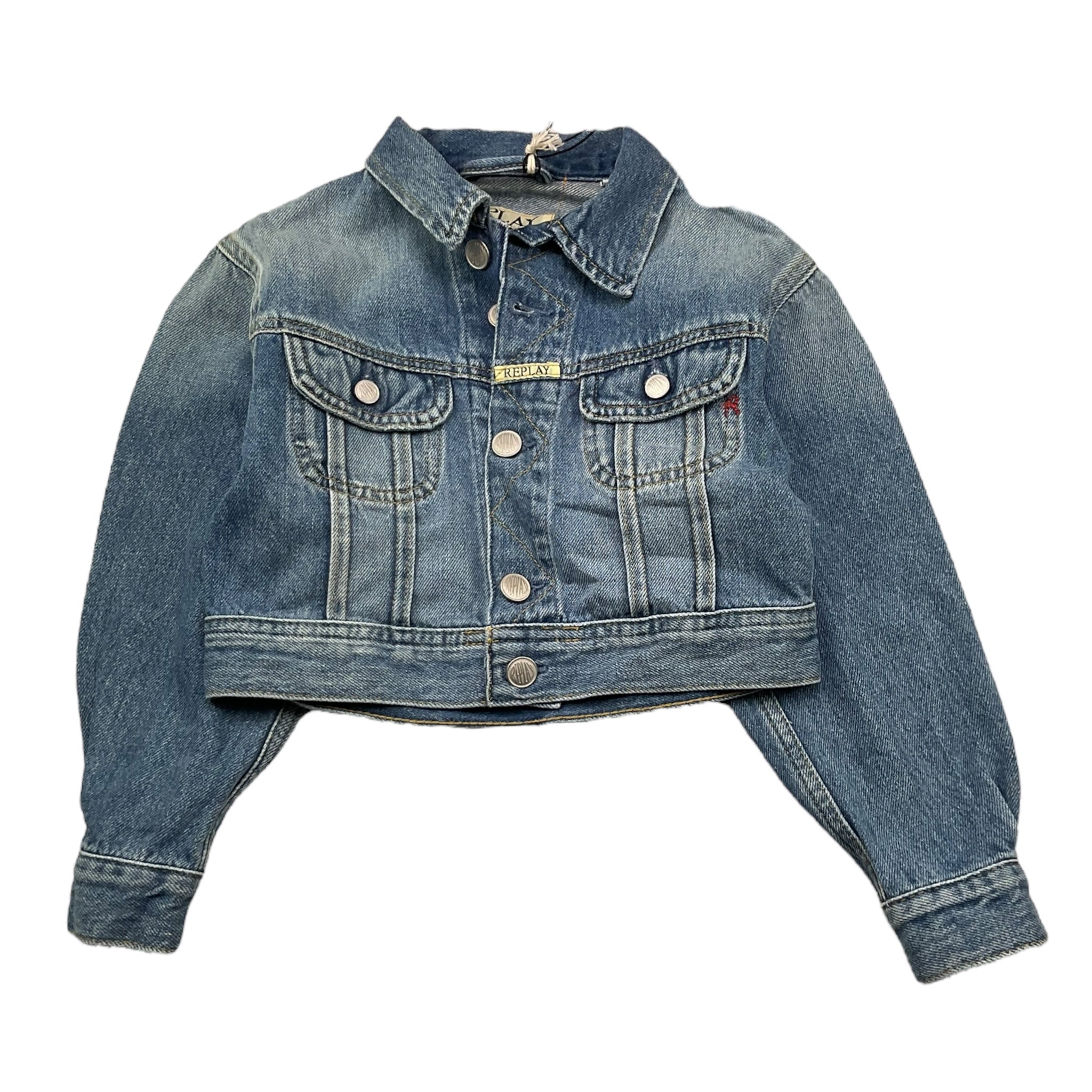Replay Giubbino In Denim Tinta Unita con Bottoni per Bambina SG8Z1 BLU REPLAY 