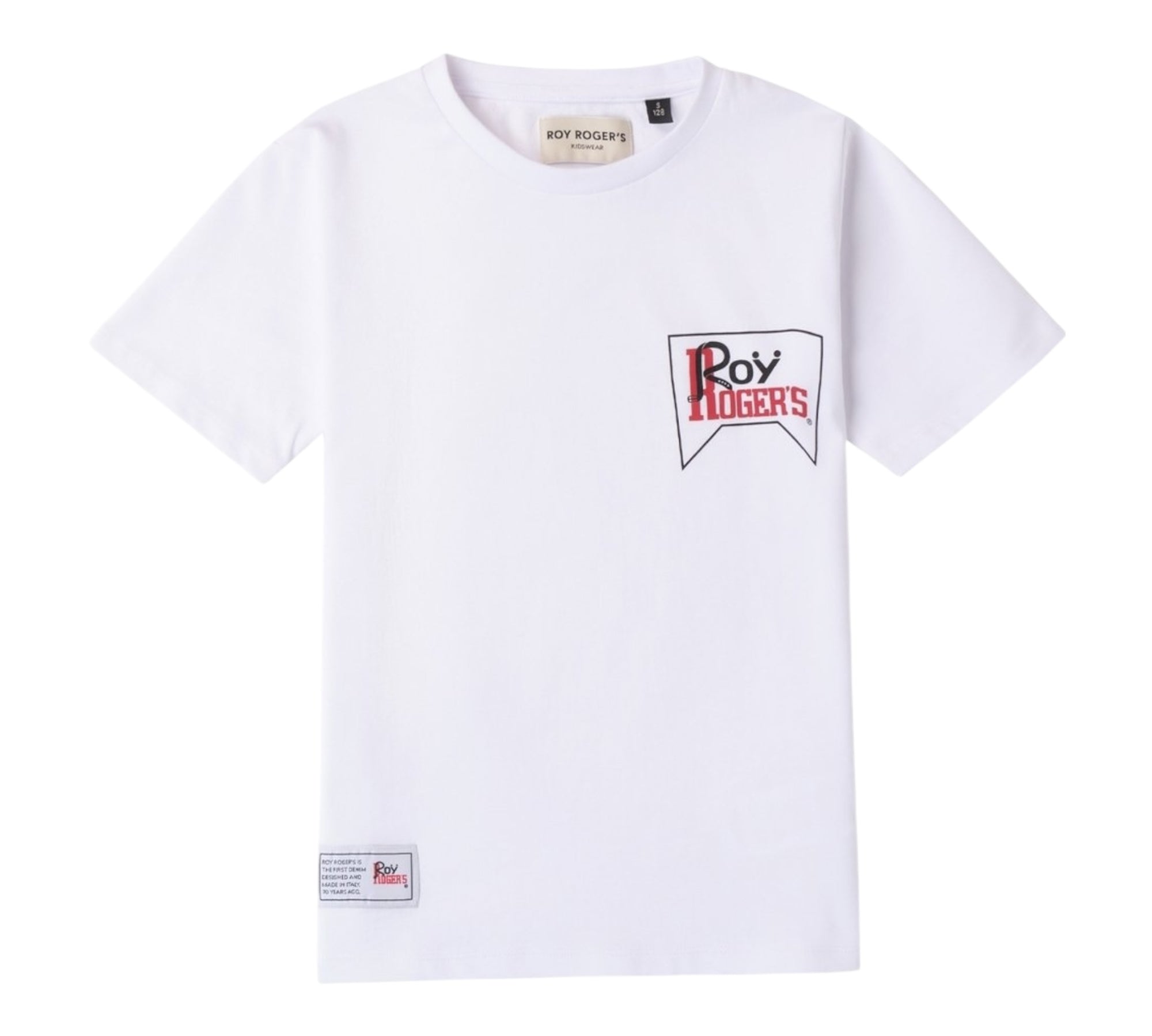 Roy Roger'S T-Shirt Girocollo Tinta Unita con Stampa per Bambino RB123 BIANCO ROY ROGER'S 