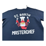 Saint Barth T-Shirt Girocollo Tinta Unita con Stampa per Bambino 00291L BLU SAINT BARTH 
