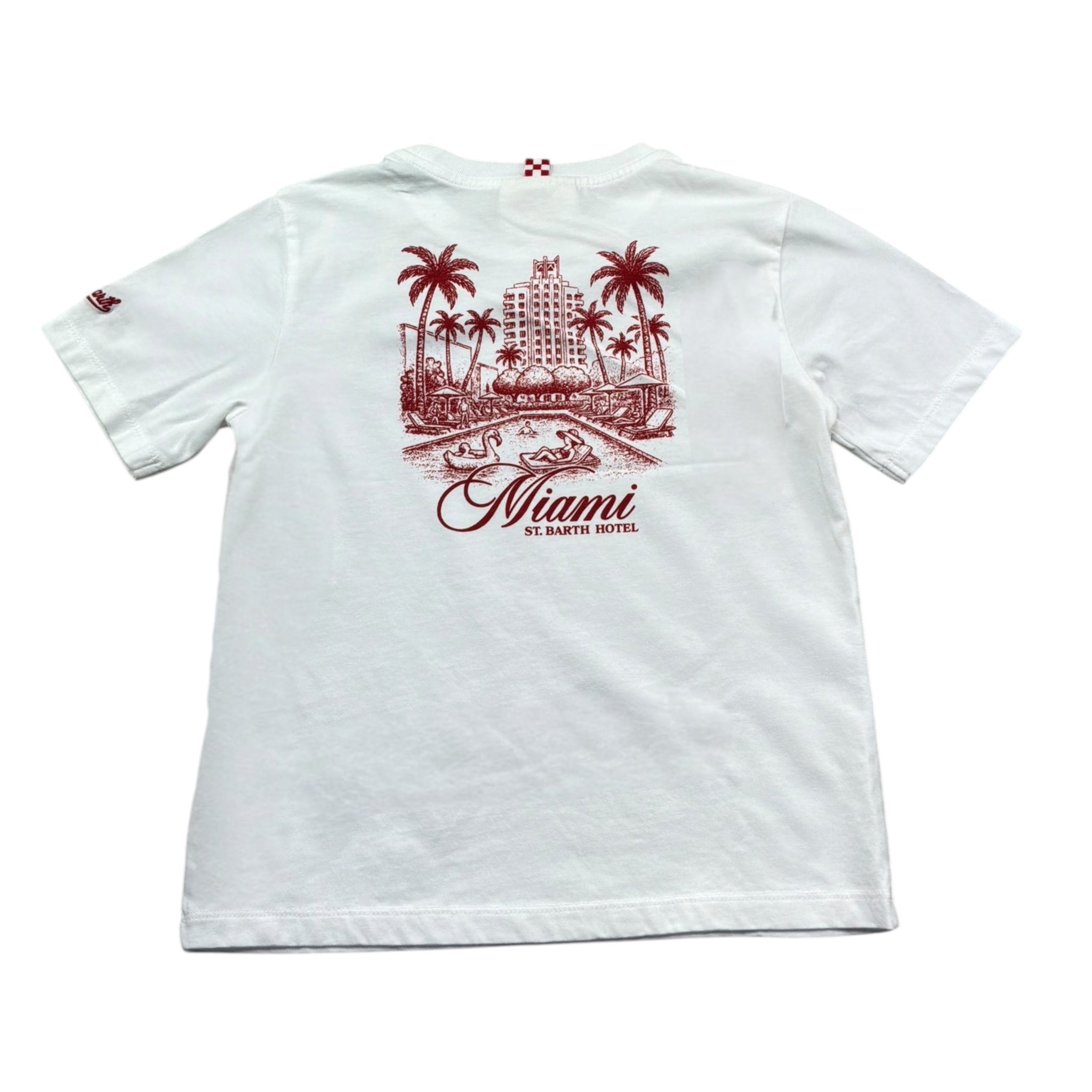 Saint Barth T-Shirt Girocollo Tinta Unita con Stampa per Bambino 00385L BIANCO SAINT BARTH 