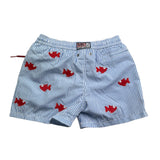 Saint Barth Costume Tinta Unita Modello Boxer con Stampa per Bambino 00603L AZZURRO SAINT BARTH 
