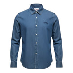 Saint Barth Camicia Tinta Unita In Denim per Bambino 00614L BLU SAINT BARTH 