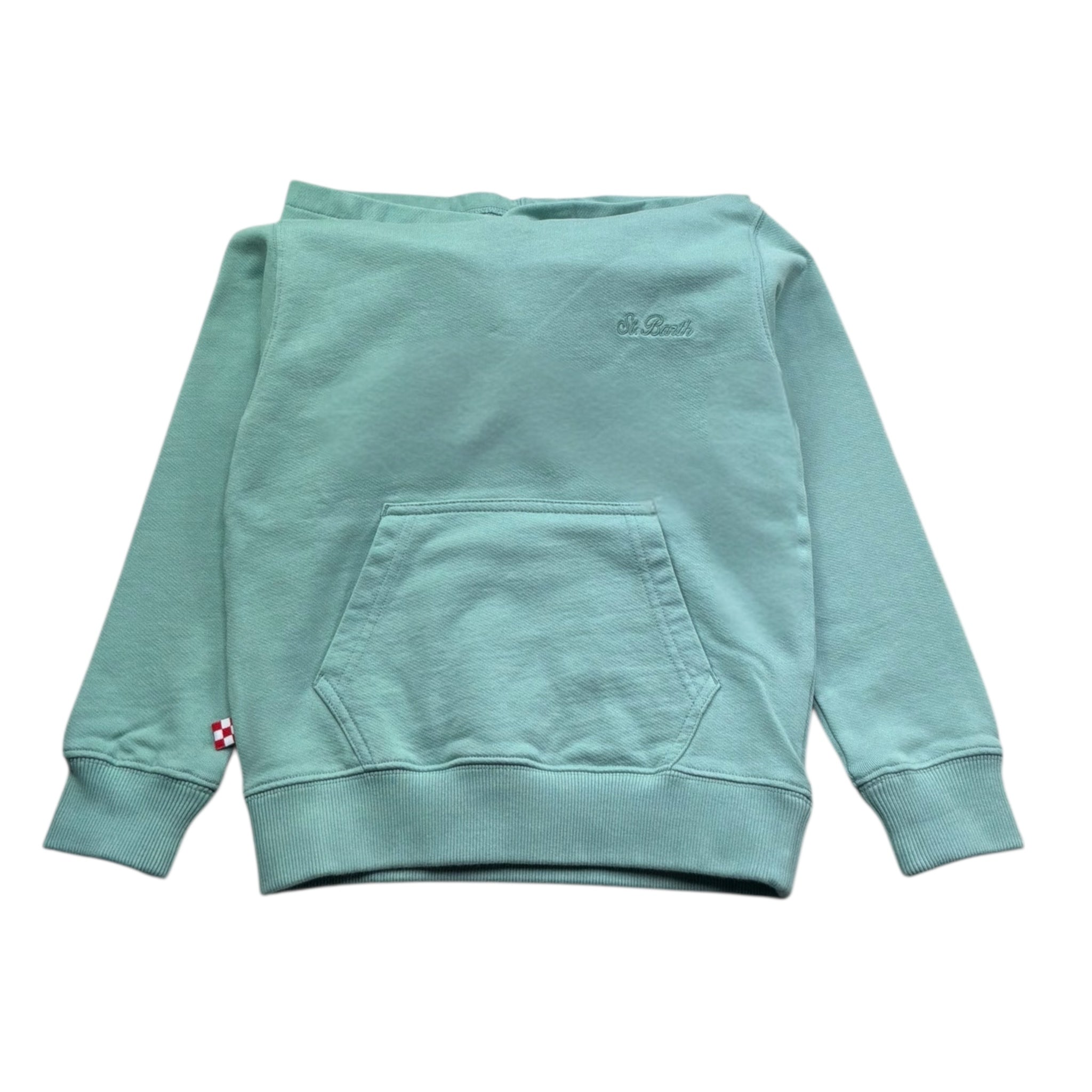 Saint Barth Felpa Tinta Unita con Cappuccio per Bambino 00645LL VERDE ACQUA SAINT BARTH 