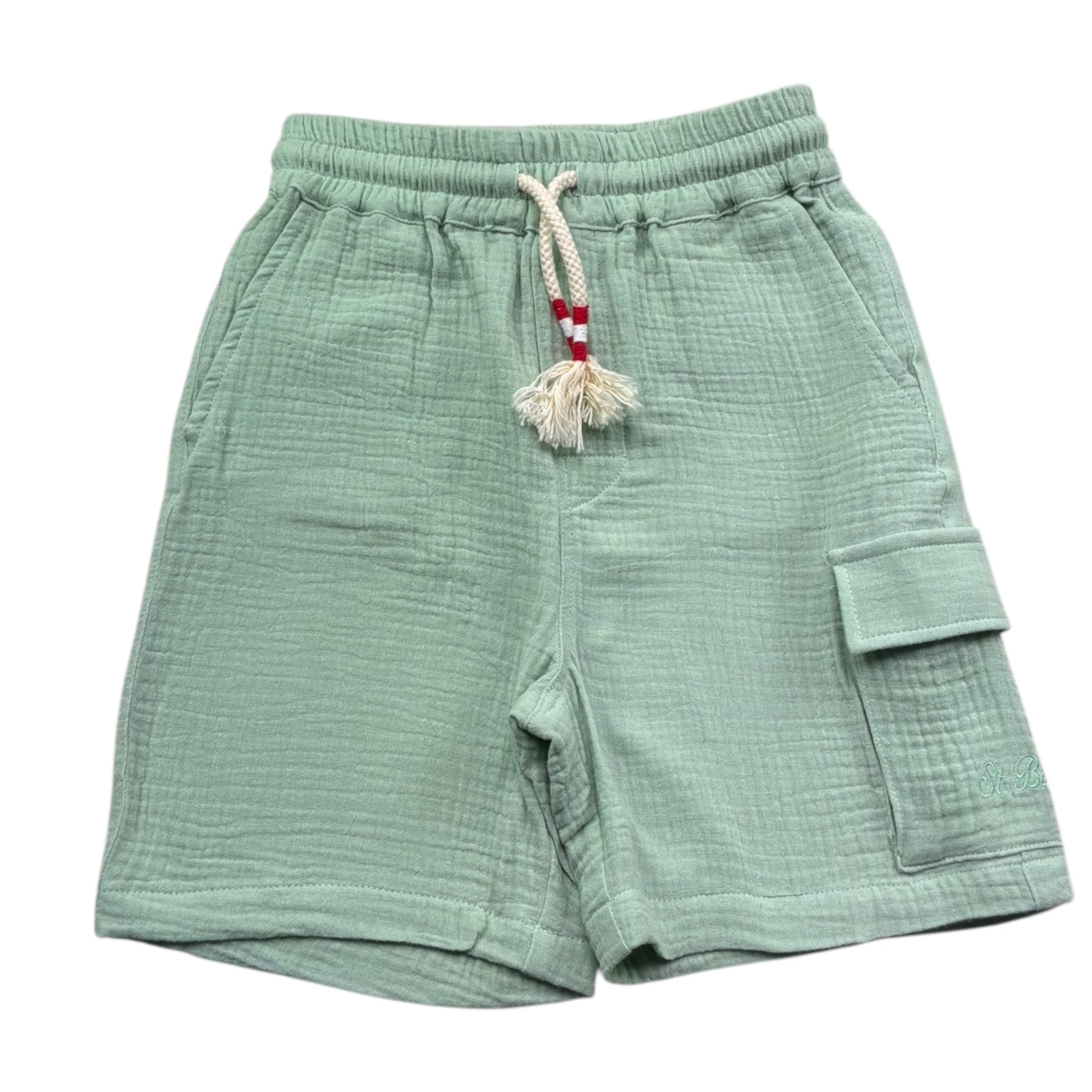 Saint Barth Bermuda Tinta Unita con Elastico In Vita per Bambino 00861L VERDE ACQUA SAINT BARTH 