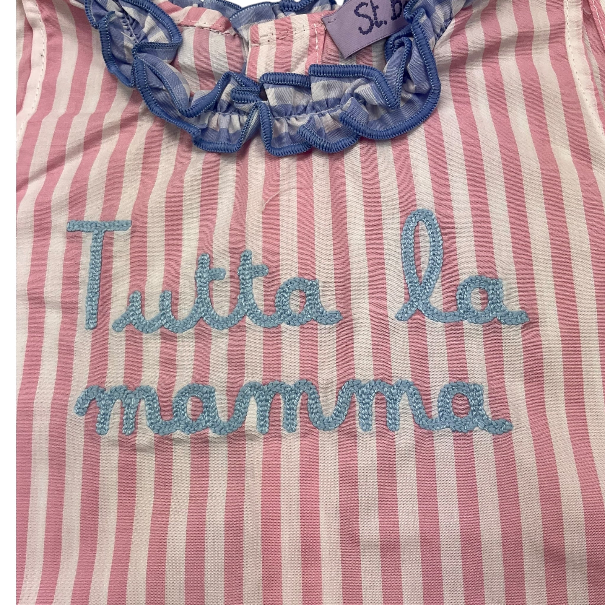 Saint Barth Completo 2 Pezzi Camicia-Coulotte Bicolore per Neonata ABB0002 ROSA SAINT BARTH 