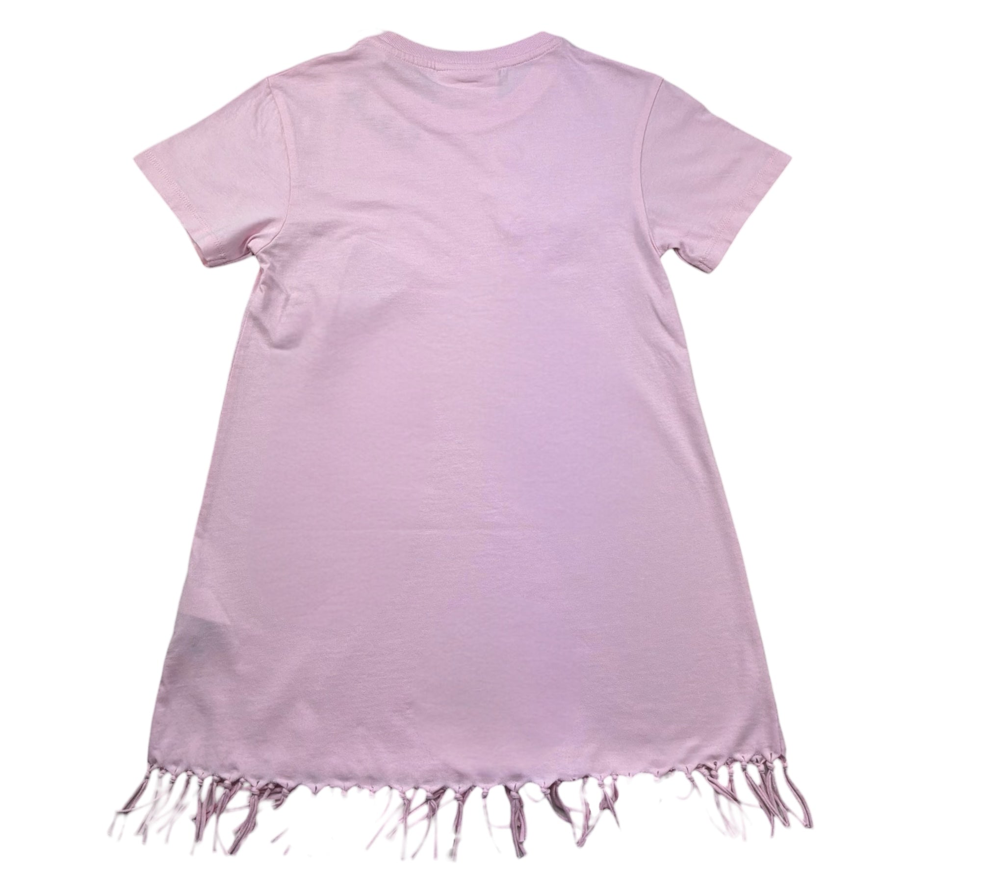 Saint Barth Abito Mezza Manica Tinta Unita con Frange per Bambina ABY ROSA SAINT BARTH 