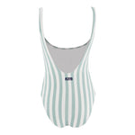 Saint Barth Costume Intero Bicolore con Fantasia A Righe per Bambina CARA001 BIANCO/VERDE SAINT BARTH 
