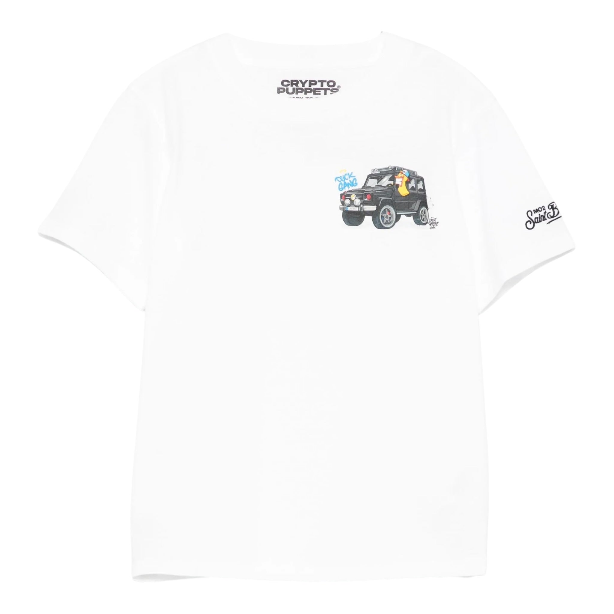 Saint Barth T-Shirt Girocollo Tinta Unita con Stampa per Neonato CPTGANN BIANCO SAINT BARTH 