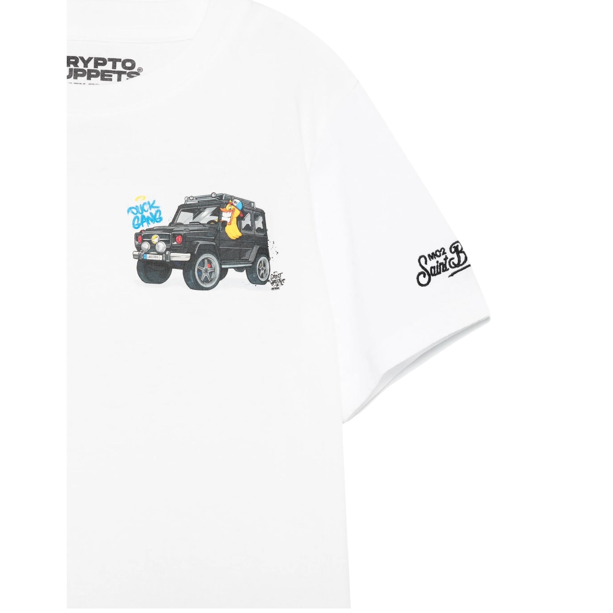 Saint Barth T-Shirt Girocollo Tinta Unita con Stampa per Neonato CPTGANN BIANCO SAINT BARTH 