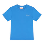 Saint Barth T-Shirt Girocollo Tinta Unita con Logo per Bambino DOVERLJR COBALTO SAINT BARTH 