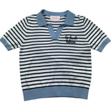 Saint Barth Polo Mezza Manica Fantasia A Righe per Bambina EVONNEJR BIANCO SAINT BARTH 