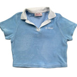 Saint Barth Polo Mezza Manica Tinta Unita In Spugna con Colletto In Contrasto per Bambina JAIM003 AZZURRO SAINT BARTH 