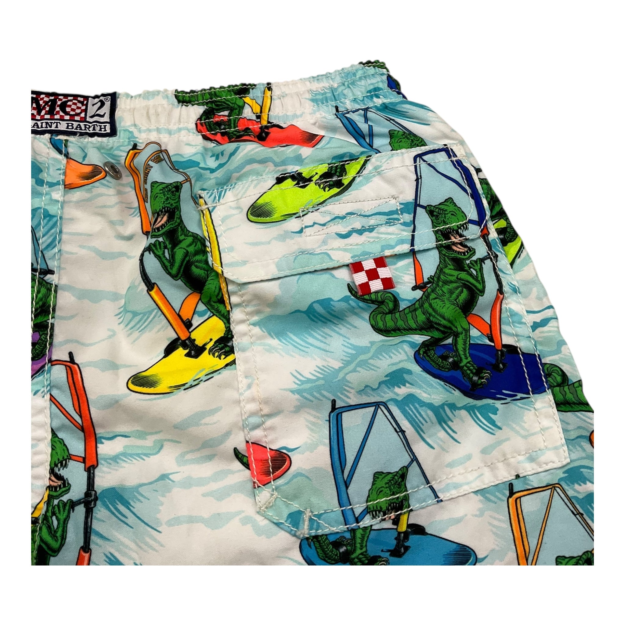 Saint Barth Costume Tinta Unita con Stampe Dinosauro per Bambino JEANDINO BIANCO SAINT BARTH 