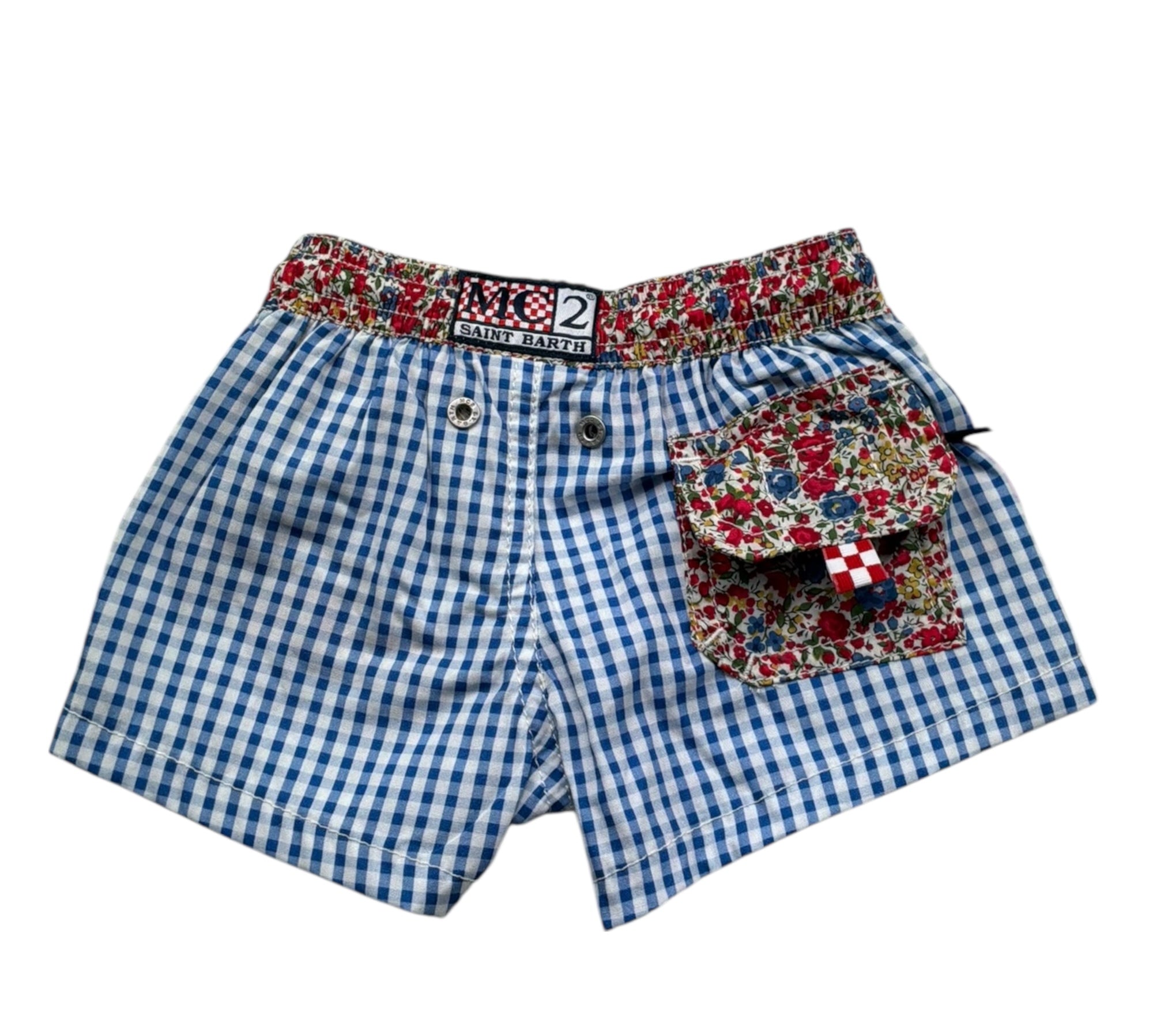 short fantasia a righe bicolore JOELL BIANCO/BLU SAINT BARTH 