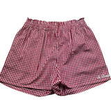 Saint Barth Short Fantasia Quadretti con Elastico In Vita per Bambina MEAVE ROSSO SAINT BARTH 