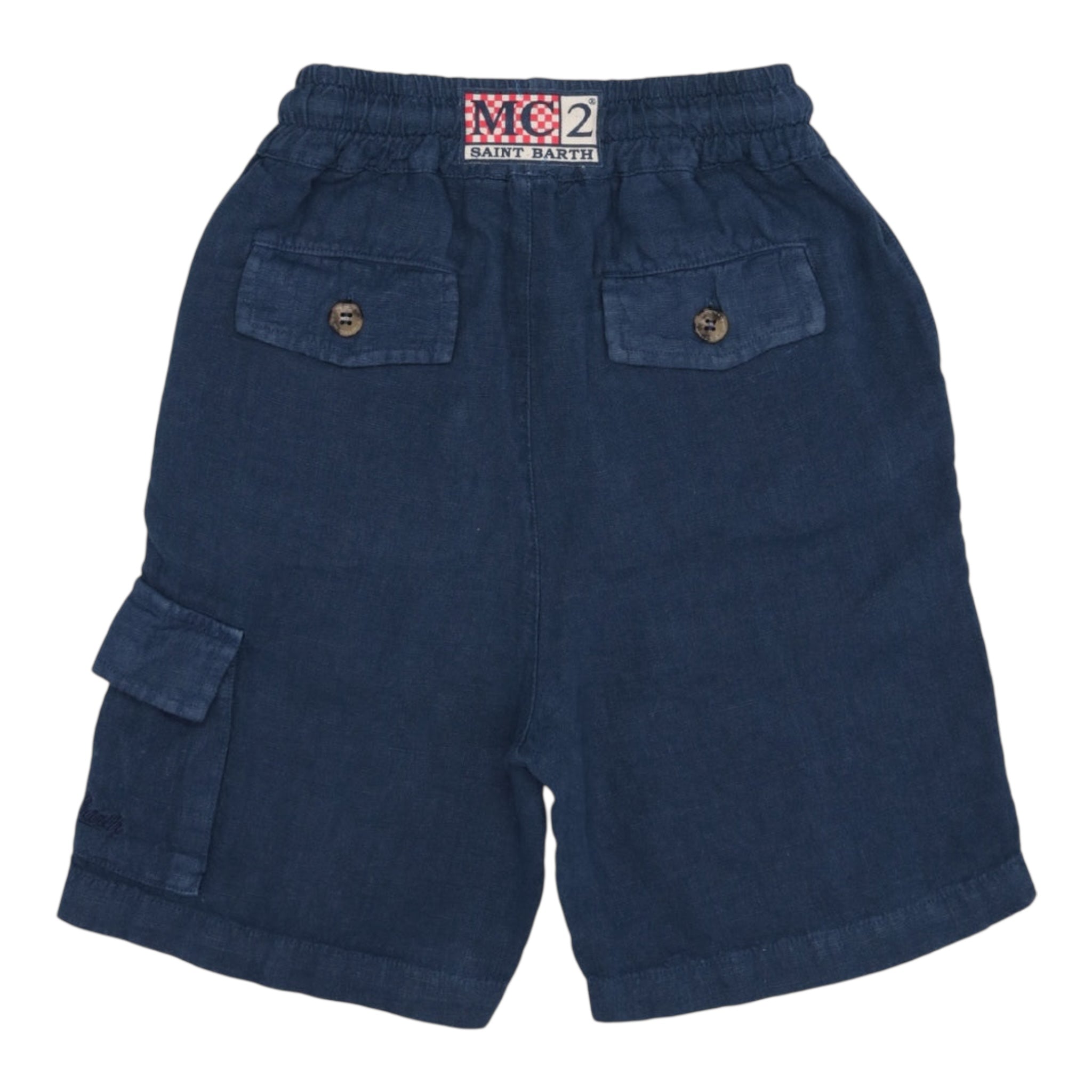 Saint Barth Bermuda Tinta Unita con Elastico In Vita per Bambino MERSEILLEJE BLU SAINT BARTH 
