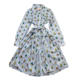 Saint Barth Abito Manica Lunga Fantasia A Righe per Bambina PHILIPA BIANCO SAINT BARTH 