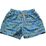 Saint Barth Costume Tinta Unita con Stampe Macchine per Bambino ROAD AZZURRO SAINT BARTH 