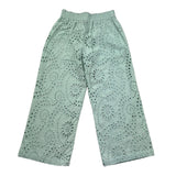 Saint Barth Pantalone Tinta Unita Modello Palazzo In Pizzo Sangallo per Bambina SANGALL VERDE SAINT BARTH 