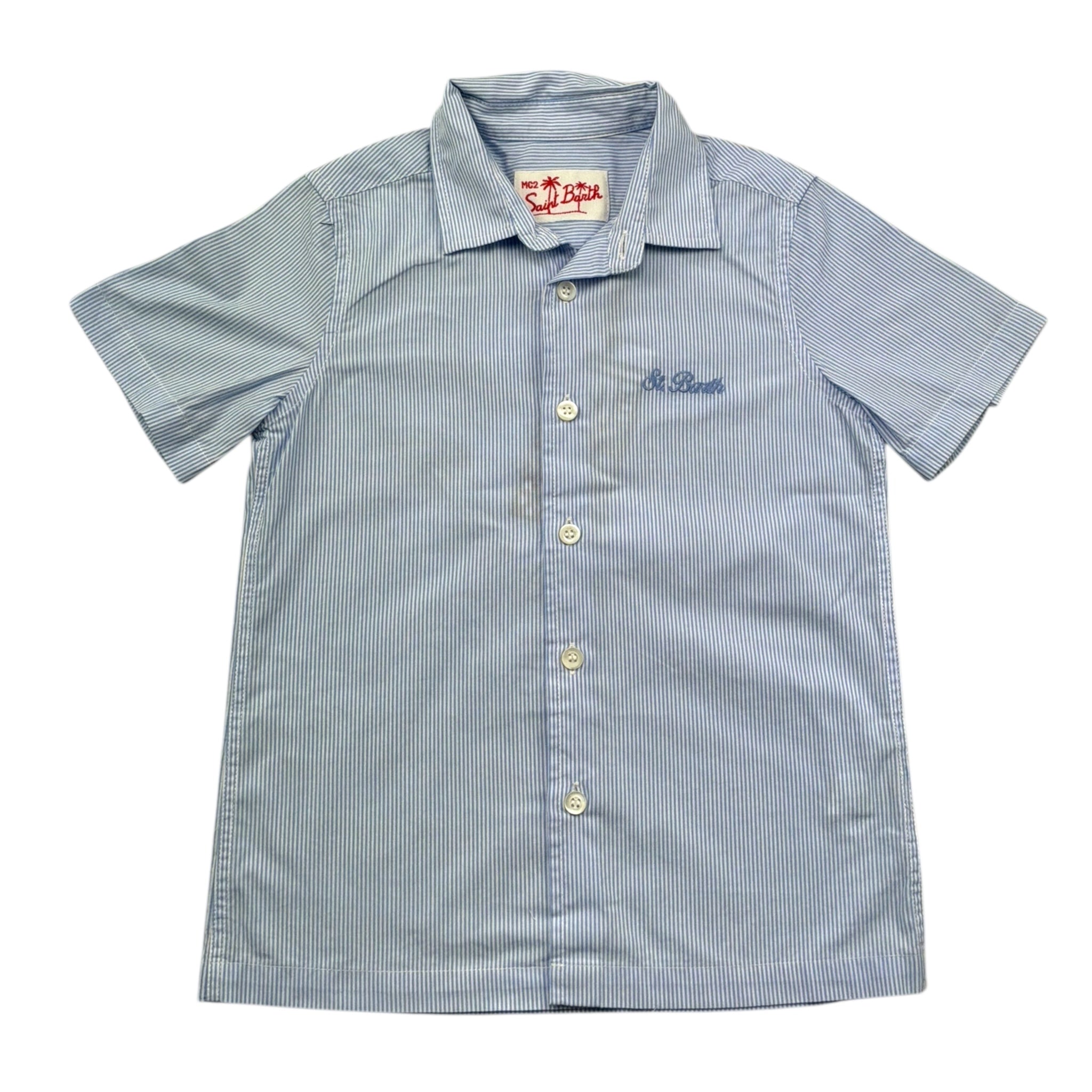 Saint Barth Camicia Mezza Manica Fantasia A Righe per Bambino SIFNOS BLU SAINT BARTH 