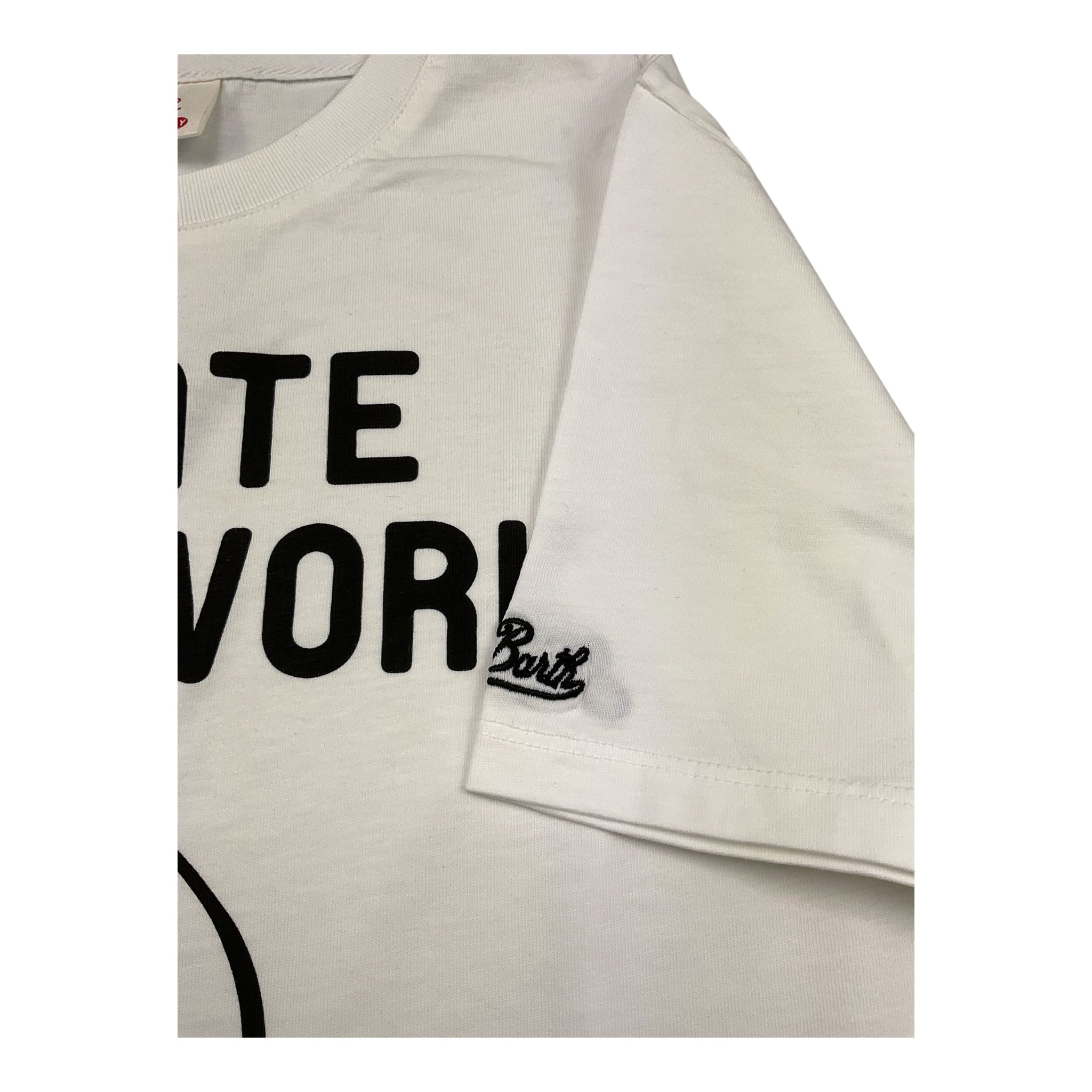 Saint Barth T-Shirt Girocollo Tinta Unita con Stampa Puffo per Bambino SMURF BIANCO SAINT BARTH 