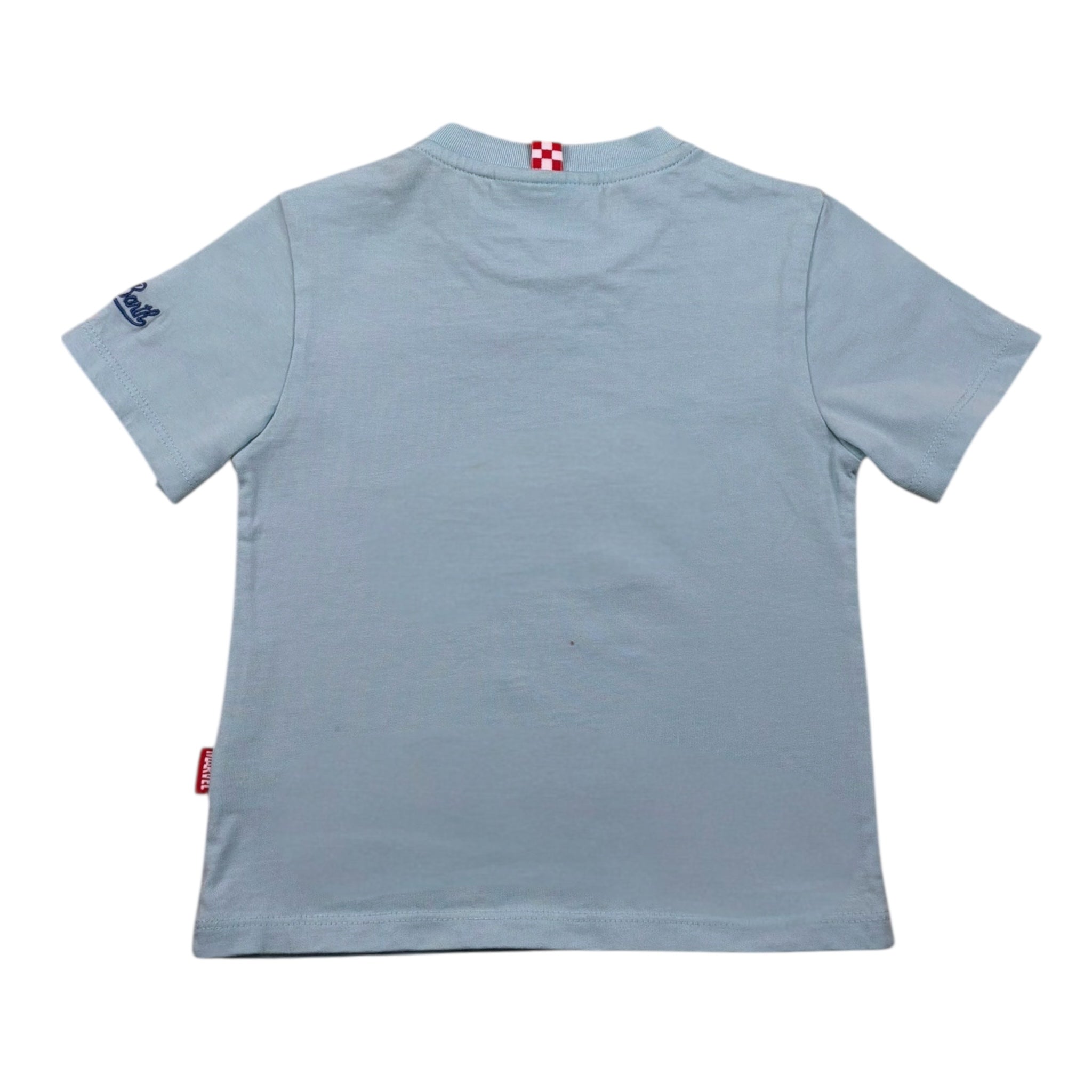 Saint Barth T-Shirt Girocollo Tinta Unita con Stampa Marvel per Bambino TSH000103434 AZZURRO SAINT BARTH 