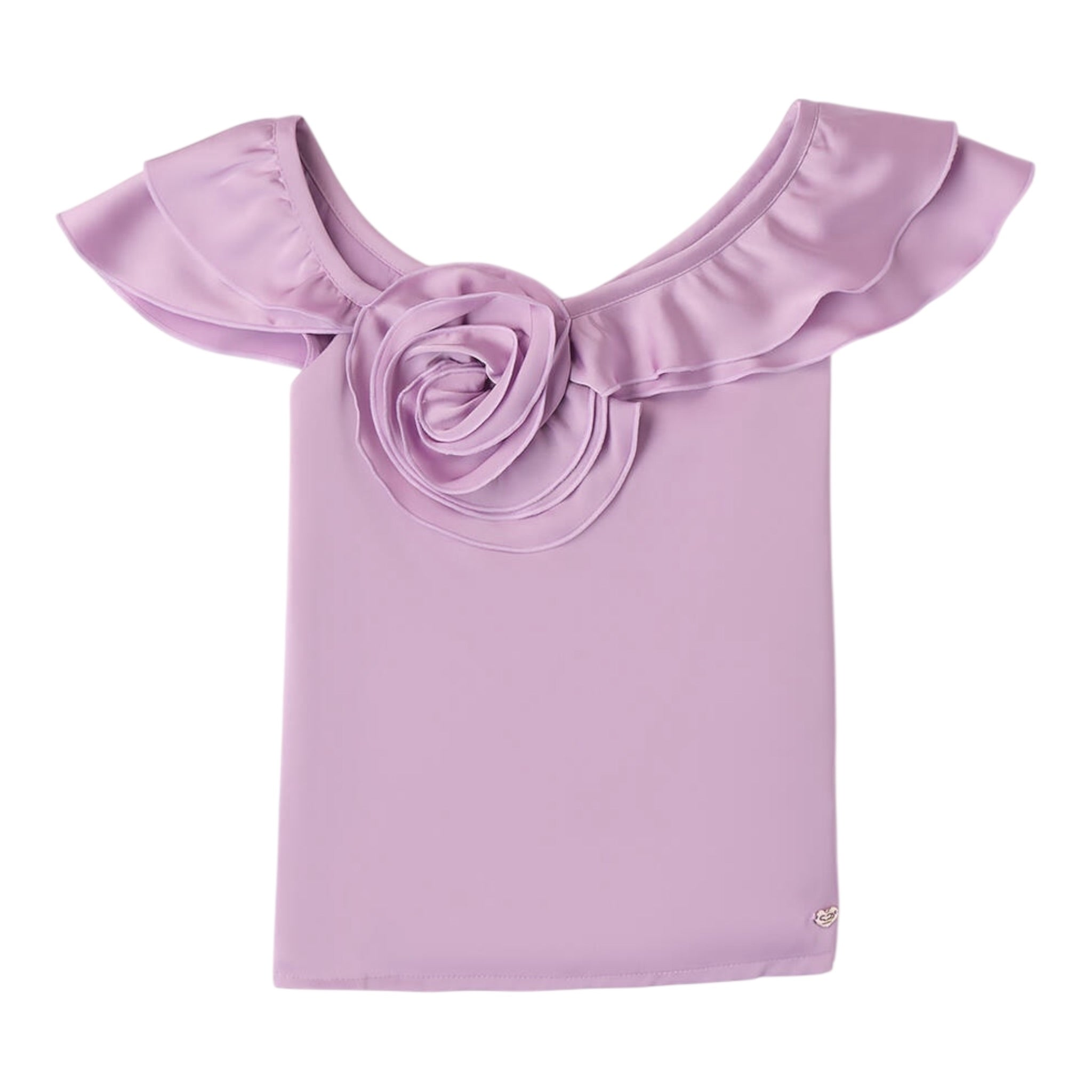 Sarabanda Camicia Giromanica Tinta Unita per Bambina 08567 LILLA SARABANDA 