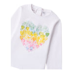 Sarabanda Shirt Girocollo Tinta Unita con Stampa per Bambina 0B206 BIANCO SARABANDA 