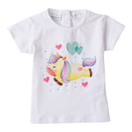 Sarabanda T-Shirt tinta unita con Stampa Bianco per Neonata 0B2133 BIANCO SARABANDA 
