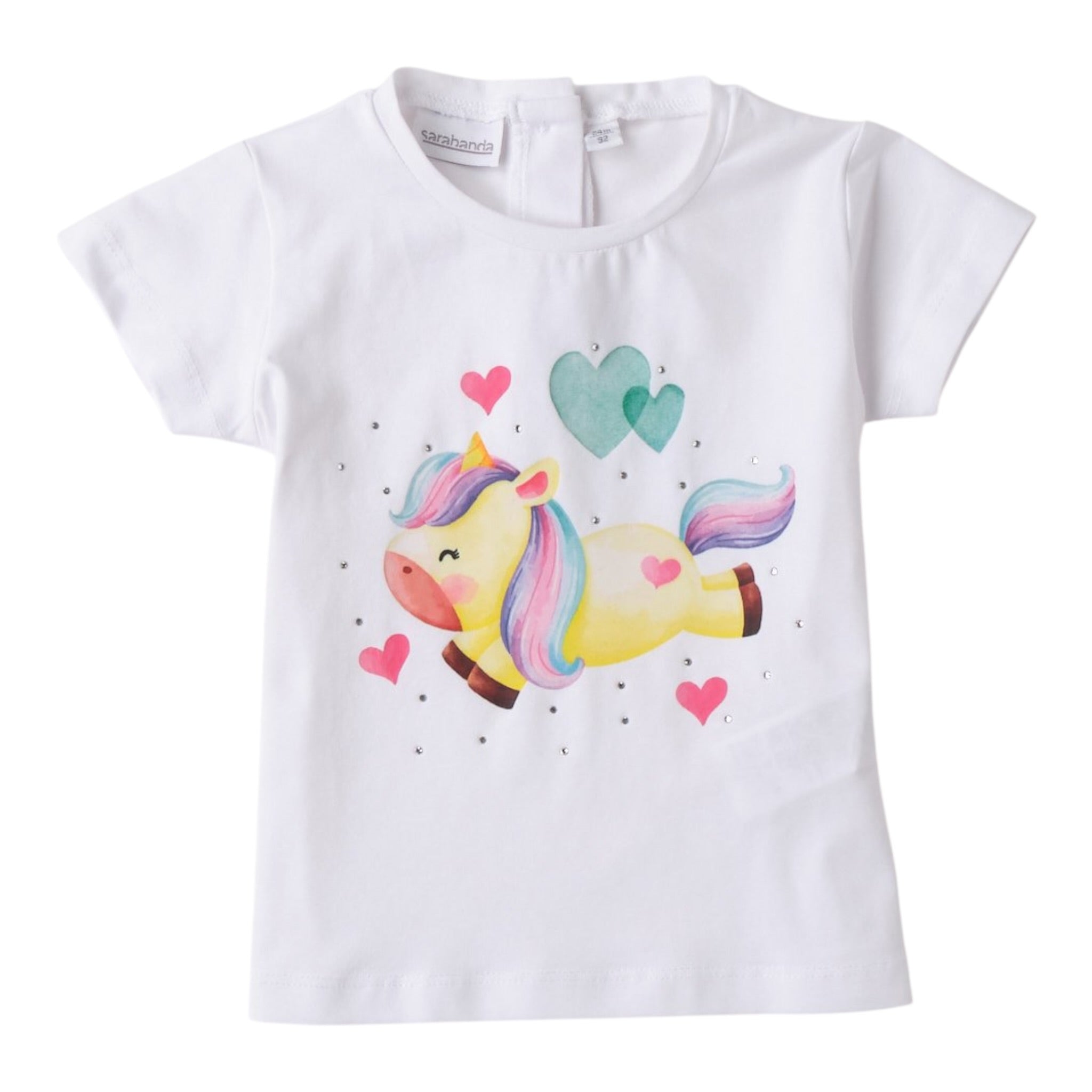 Sarabanda T-Shirt tinta unita con Stampa Bianco per Neonata 0B2133 BIANCO SARABANDA 