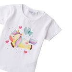 Sarabanda T-Shirt tinta unita con Stampa Bianco per Neonata 0B2133 BIANCO SARABANDA 