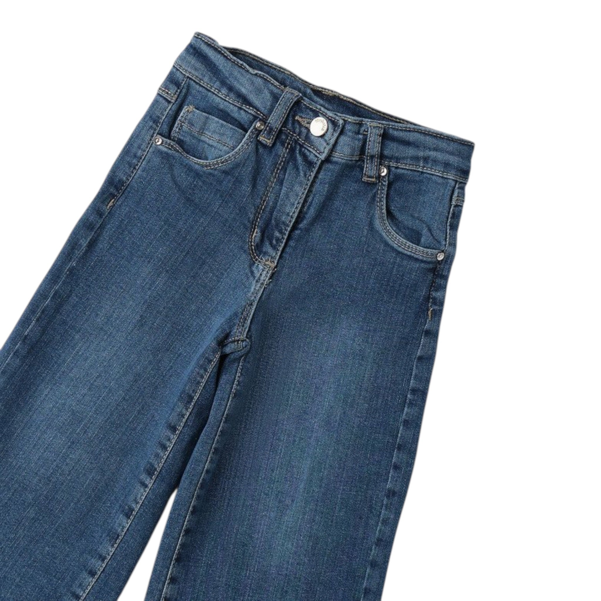 Sarabanda Jeans tinta unita Modello A Palazzo Blu per Bambina 0B217 BLU SARABANDA 