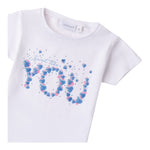 Sarabanda T-Shirt Girocollo Tinta Unita con Stampa per Neonata 0B312N BIANCO SARABANDA 