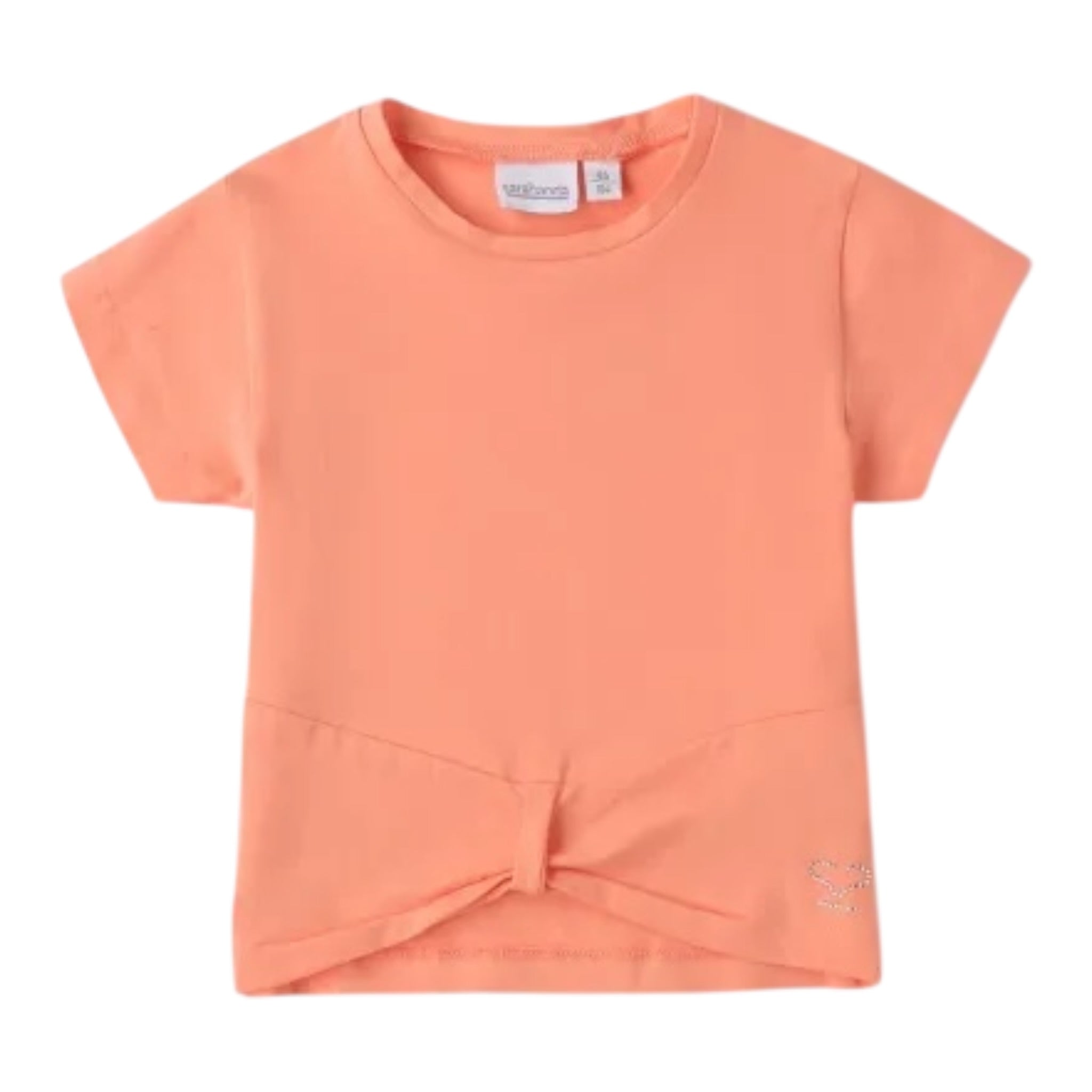 Sarabanda T-Shirt Tinta Unita Girocollo per Neonata 0B317N PESCA SARABANDA 