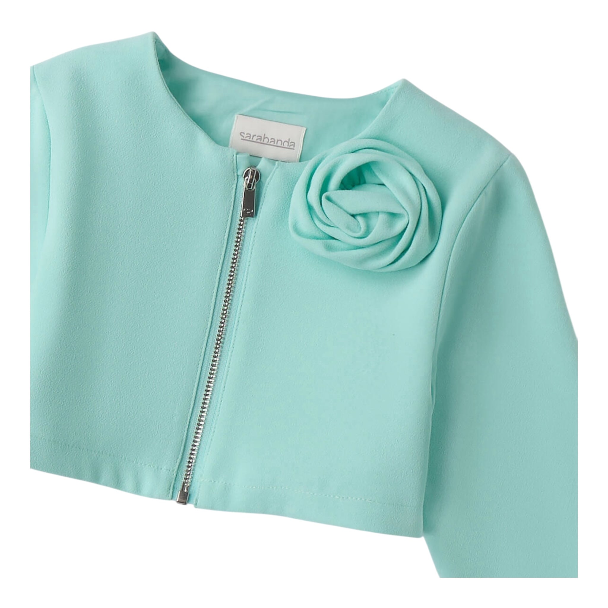 Sarabanda giacca Tinta Unita con Zip per Bambina 0B354 VERDE ACQUA SARABANDA 