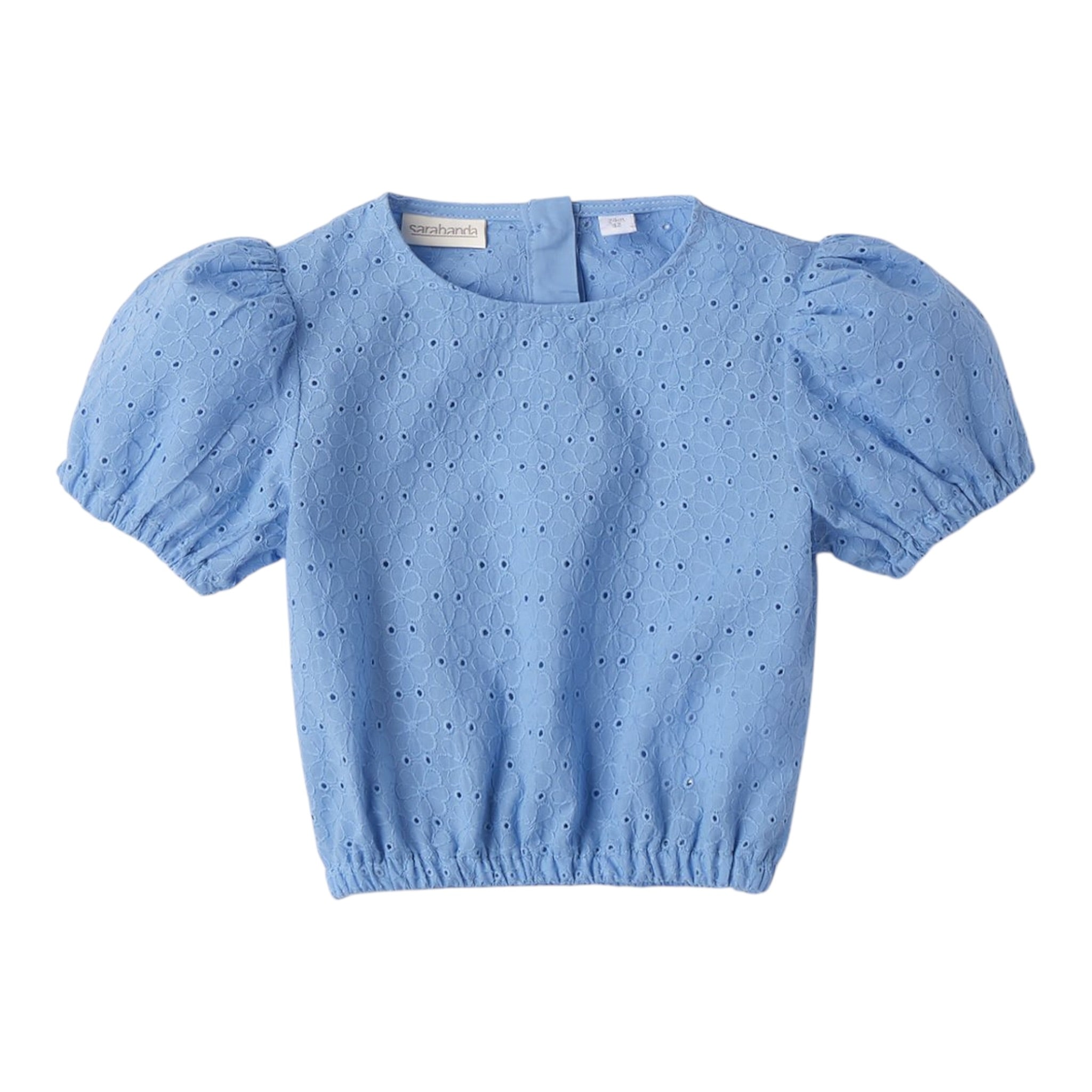 Sarabanda Top Tinta Unita Traforato per Bambina 0B357X AZZURRO SARABANDA 